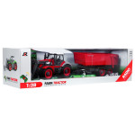 RC traktor s vlečkou 2,4Ghz 1:28 červený RTR